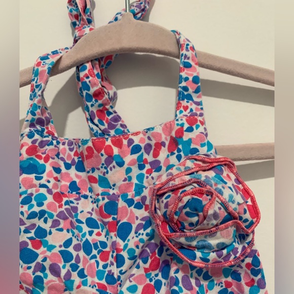 Ruffle butts one piece multicoloured romper with ruffles. Size 12-18 months. - Picture 3 of 5